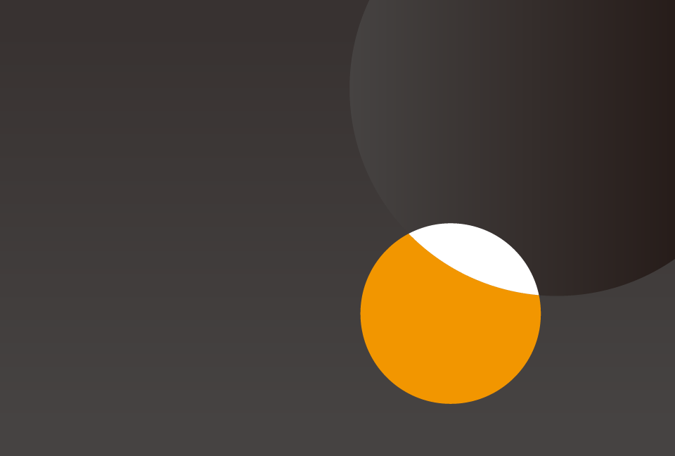 �}�b�g�Ȏ����ɃI�����W�̉~���d�˂��O���[�̔w�i�f��