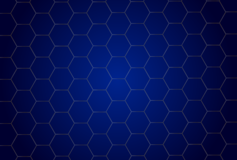 六角形を規則的に並べた濃紺グラデーションの背景素材