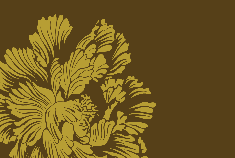 山吹色の花びらのシルエットの茶色の背景素材