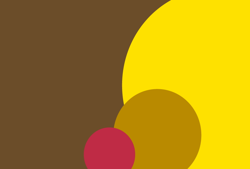 ���F�̔w�i�ɉ��F�Ɠy�F�Ǝ�F�̉~���d�˂��w�i�f��