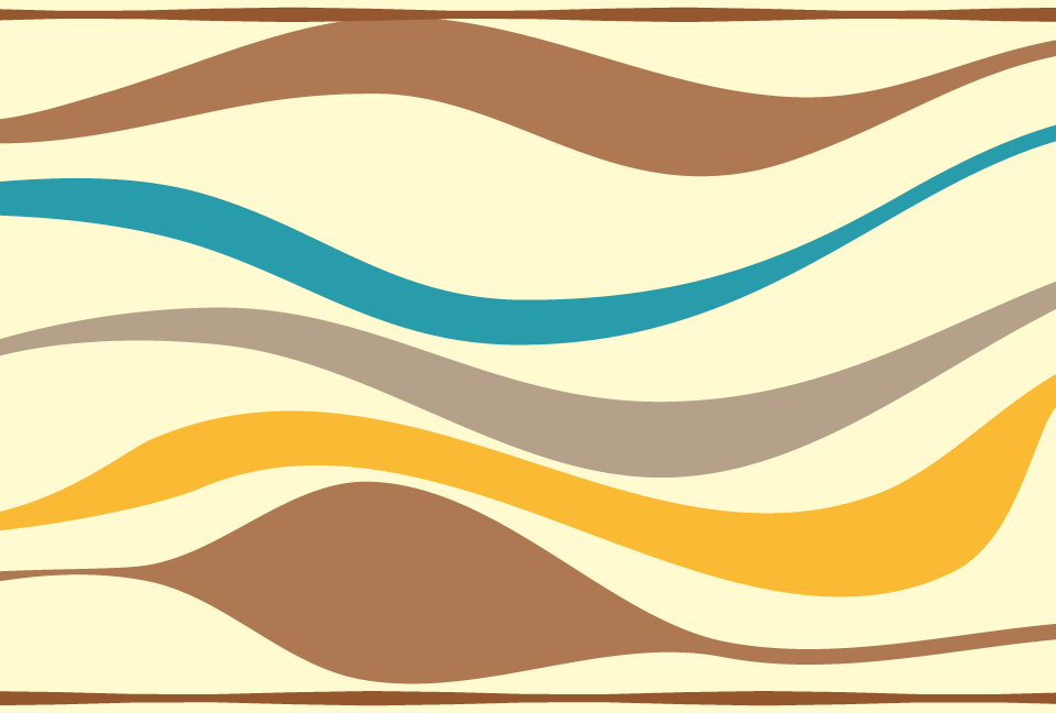 茶色・水色・山吹色の幾何学模様の背景素材