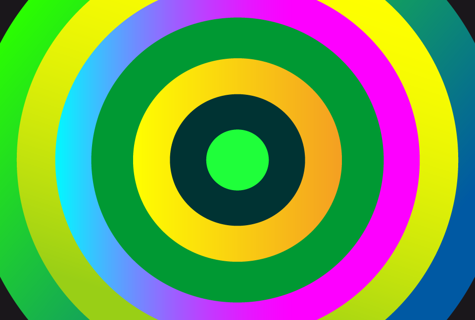 青や緑や黄などのカラフルな円を重ねた背景素材