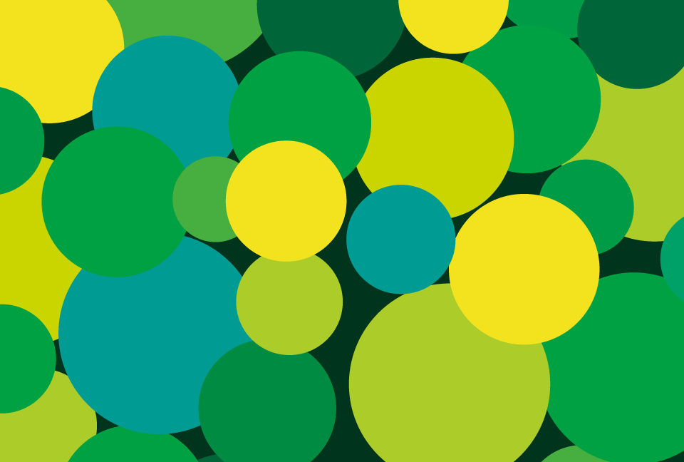 ���F��ΐF�̉~����d�ɂ��d�Ȃ��Ă���w�i�f��