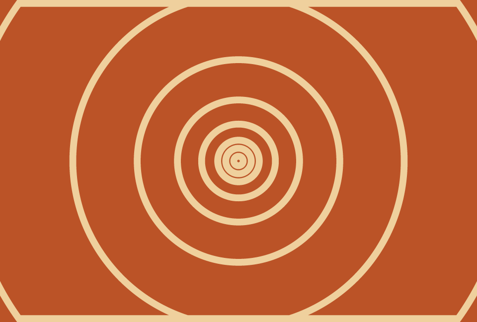 レトロな放射円のオレンジの背景素材