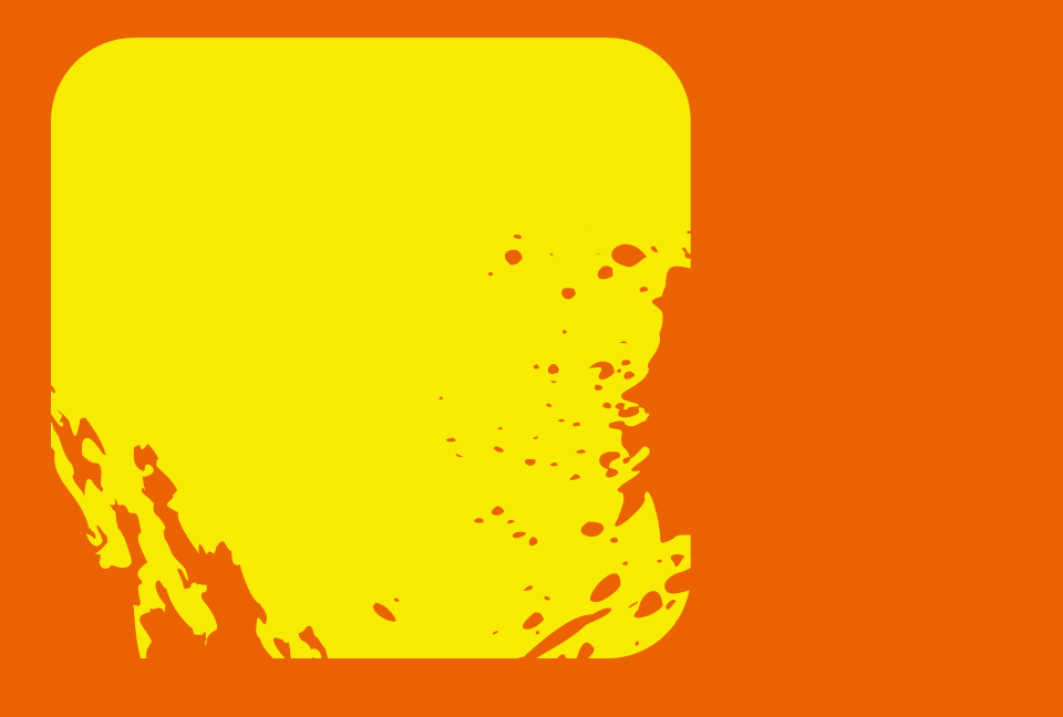 黄色の破れたシールのようなオレンジの背景素材