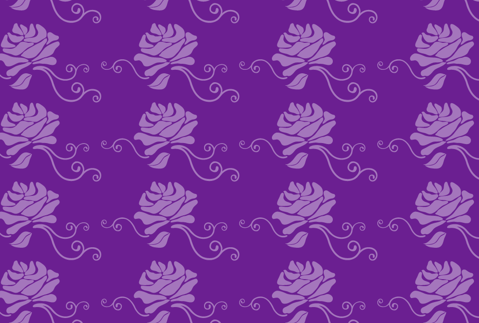 花のシルエットを並べた紫色の背景素材