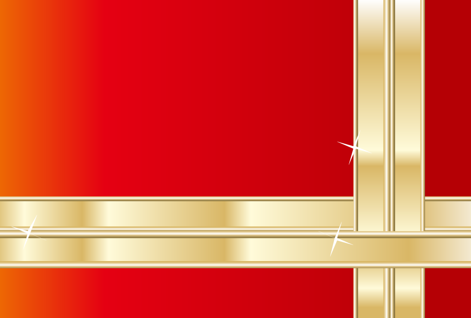 ゴールドリボンで結んだ赤色の背景素材