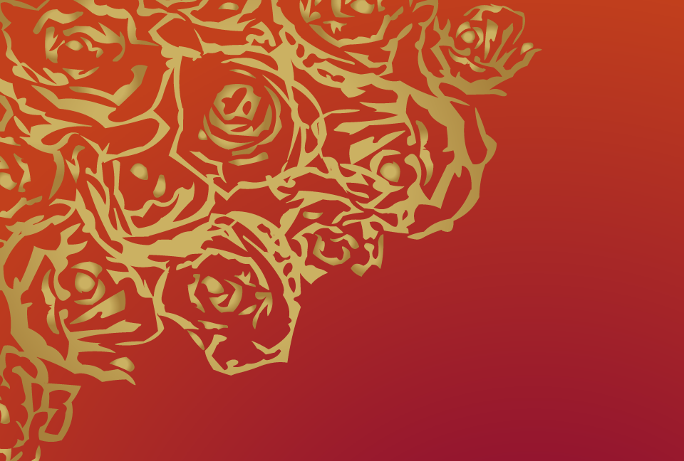 金色のバラの赤色の背景素材