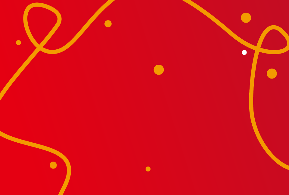 オレンジの線を自由に描いた赤色の背景素材