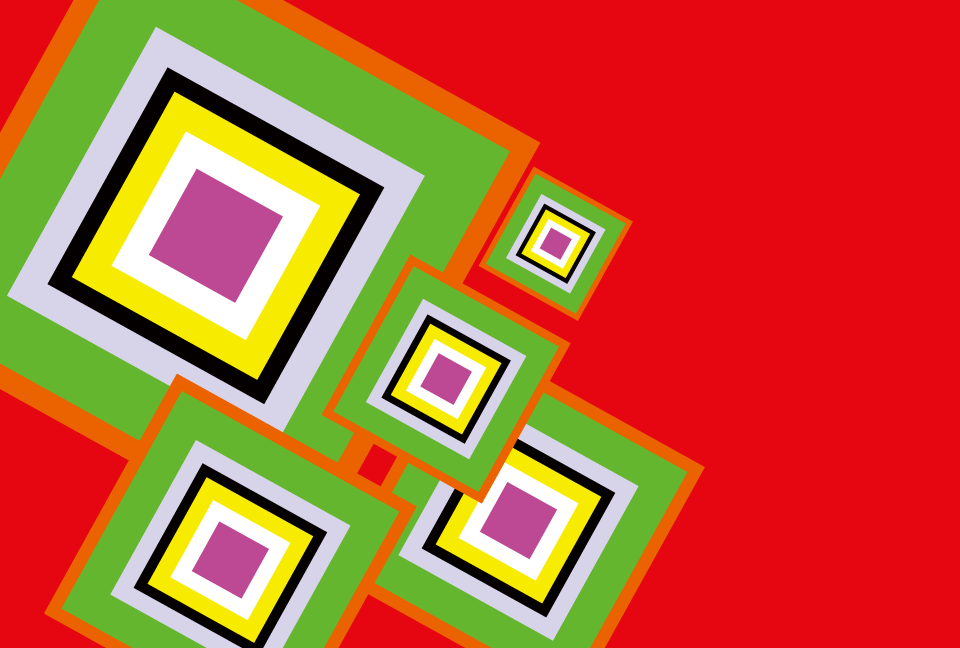 �J���t���Ȏl�p���d�˂ă����_���ɔz�u�����ԐF�̔w�i�f��