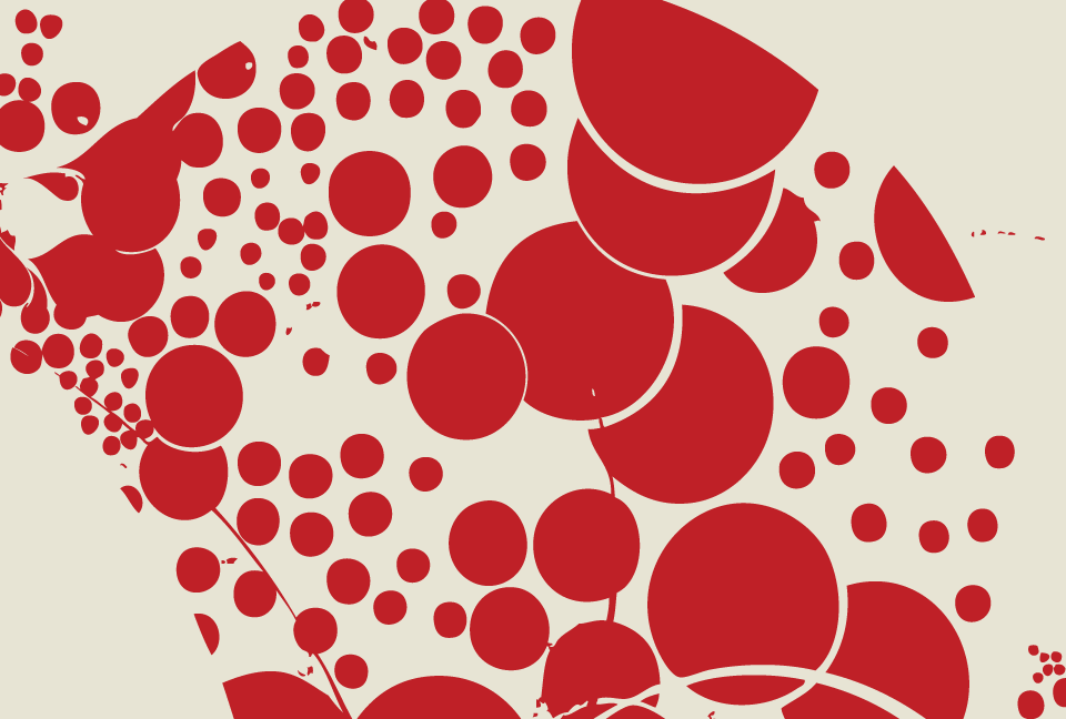 �傫���̈قȂ�Ԃ̉~��z�u�����w�i�f��