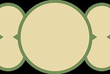 緑の円を5つ重ねた黒色の背景素材