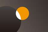 オレンジの円がさし色のグレーの背景素材