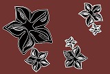 黒色の花のシルエットの赤茶色の背景素材