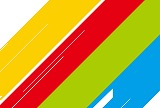 黄・赤・緑・青の斜めボーダーの背景素材