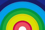 虹色のカラフルな半円模様の背景素材