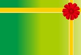 黄色と赤色のリボンの緑色の背景素材