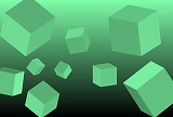 薄緑色の立方体を散りばめた緑色の背景素材