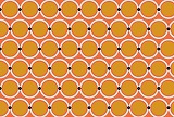 円を並べた幾何学模様のオレンジの背景素材