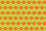 オレンジの円を並べた幾何学模様の背景素材