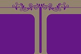 西洋風の紋章のような紫色の背景素材