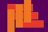 オレンジの長方形を並べた紫色の背景素材