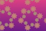 花の抽象模様を六角形に並べたピンクパープルの背景素材