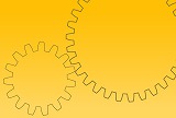 歯車のイラストの黄色の背景素材