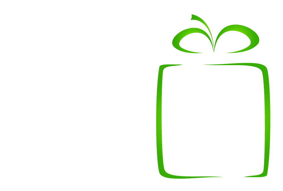 緑のプレゼントイラストの白色の背景素材