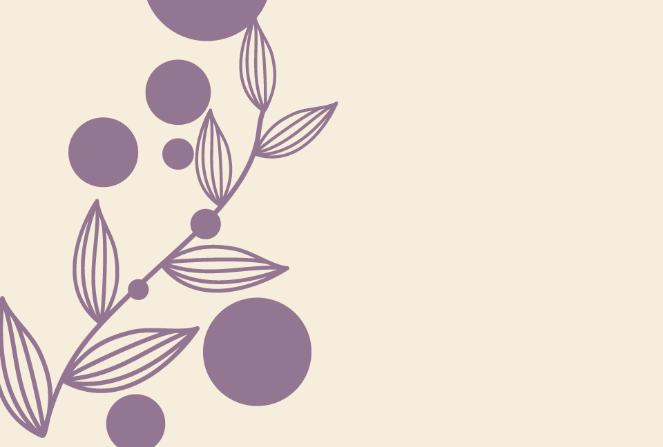 紫の草木のシルエットのクリーム色の背景素材